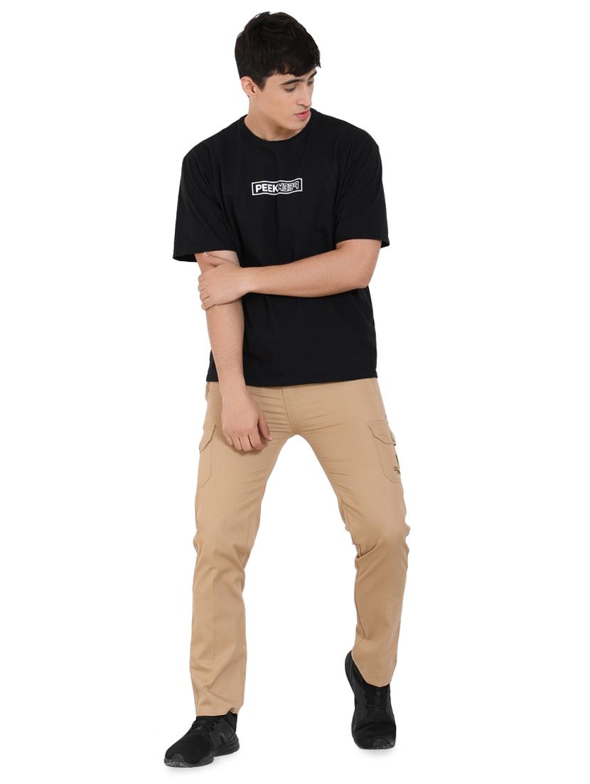 beige solid full length track pant - 17009799 - Zoom Image - 4
