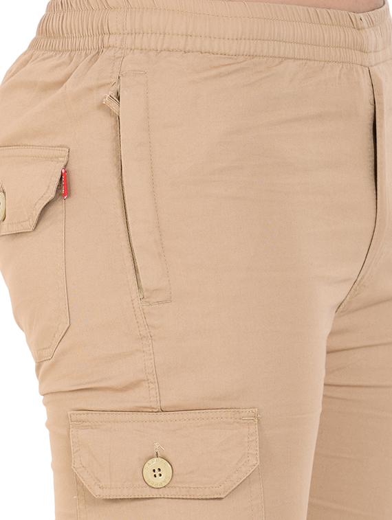 beige solid full length track pant - 17009799 - Zoom Image - 5