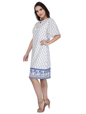 flutter sleeves printed sheath dress - 17009817 - Standard Image - 2
