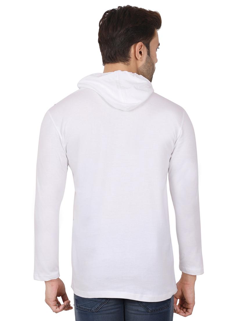 white front print hooded t-shirt - 17009828 - Zoom Image - 3