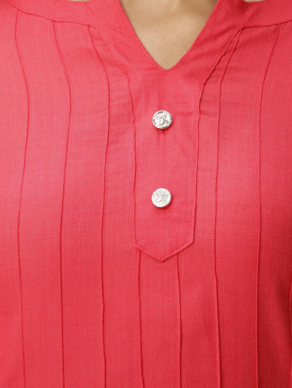 solid pintucks kurta palazzo set - 17010230 - Zoom Image - 4
