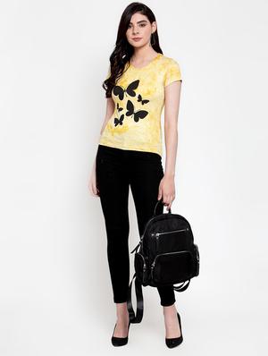 butterfly print tie & dye top - 17010261 - Standard Image - 4