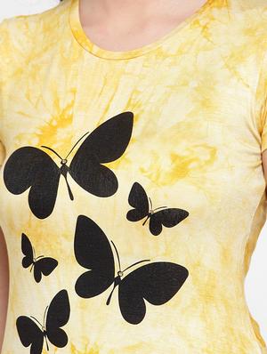 butterfly print tie & dye top - 17010261 - Standard Image - 5