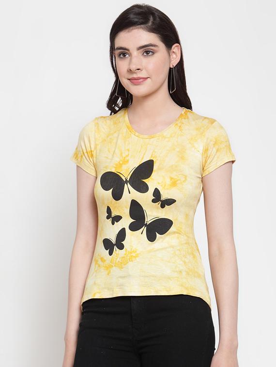 butterfly print tie & dye top - 17010261 - Zoom Image - 2
