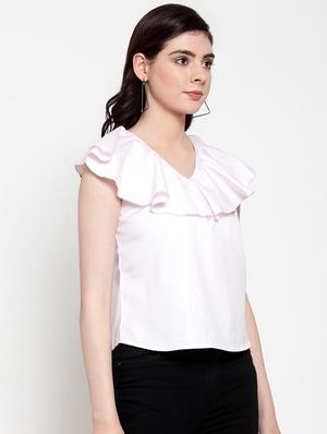ruffle detail solid top - 17010267 - Standard Image - 2