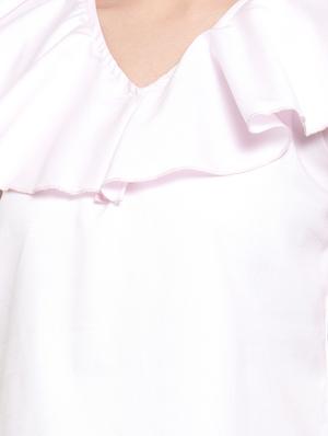 ruffle detail solid top - 17010267 - Standard Image - 5