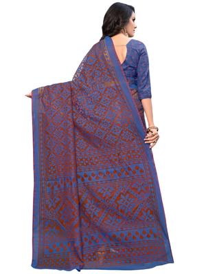 floral printed saree with blouse - 17010309 - Standard Image - 2