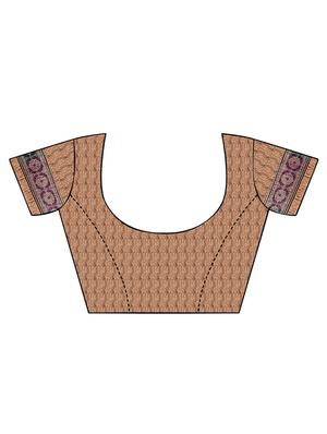 striped printed saree with blouse - 17010316 - Standard Image - 3
