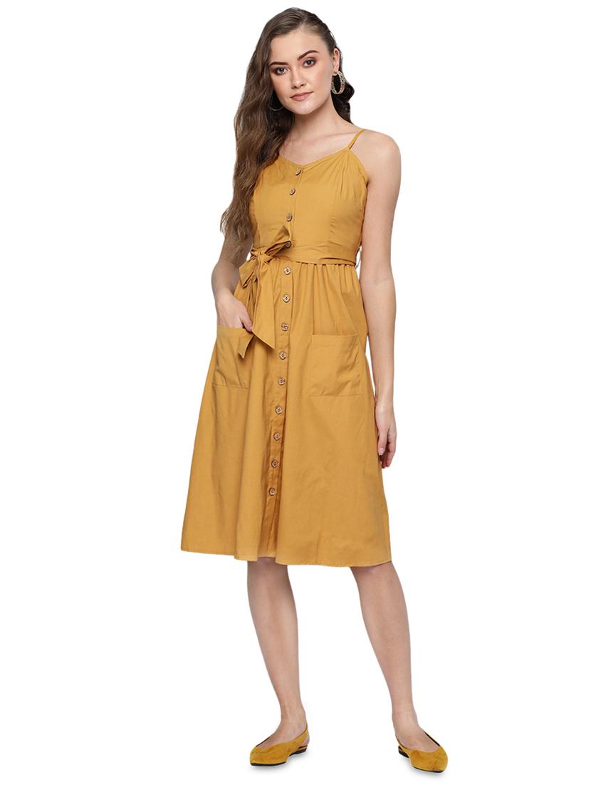 button up tie front a-line dress - 17010371 - Zoom Image - 1