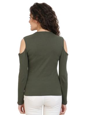 cold shoulder solid top - 17010635 - Standard Image - 3