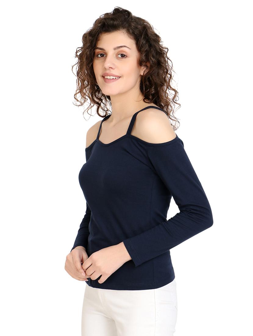 off shoulder solid top - 17010643 - Zoom Image - 2