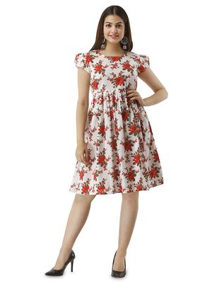 tie back floral flared dress - 17010905 - Standard Image - 4