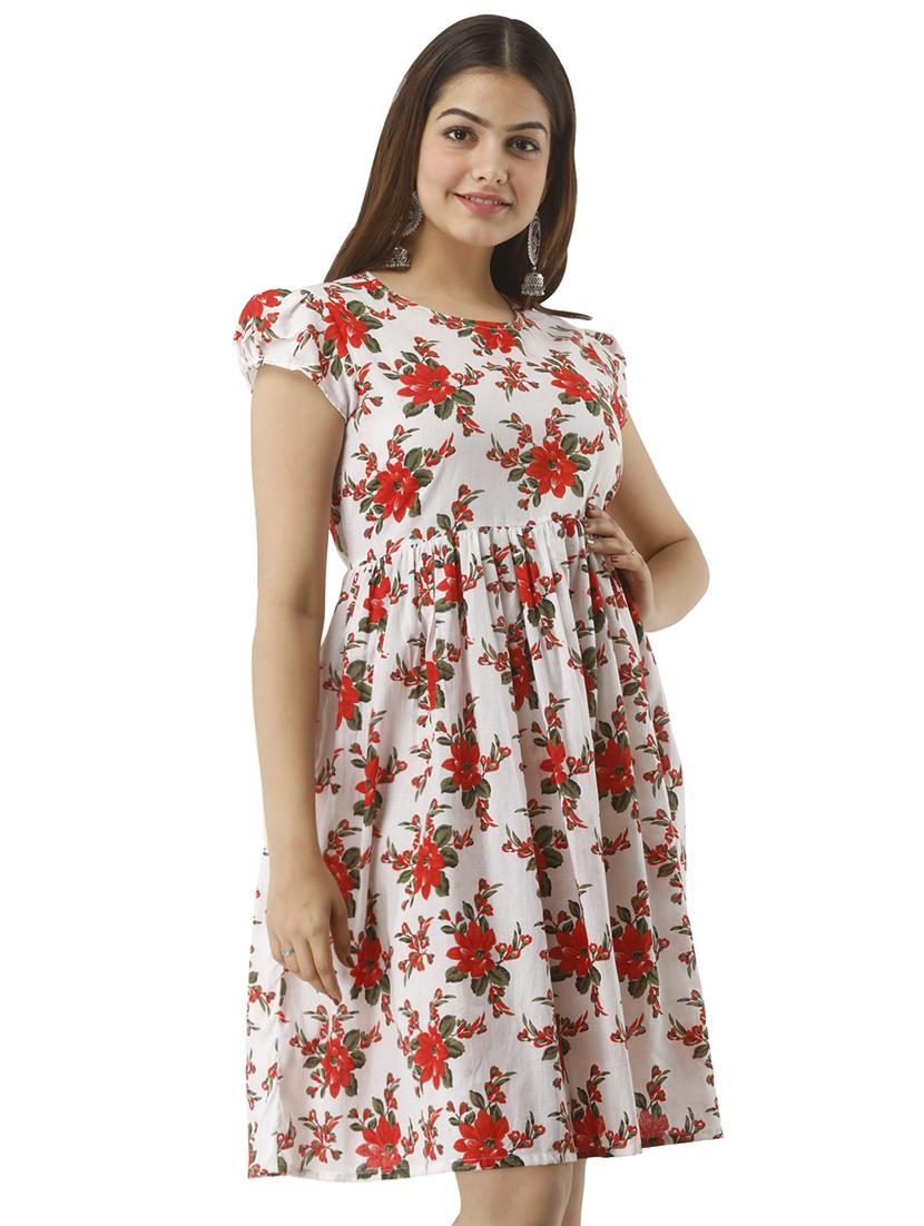 tie back floral flared dress - 17010905 - Zoom Image - 2