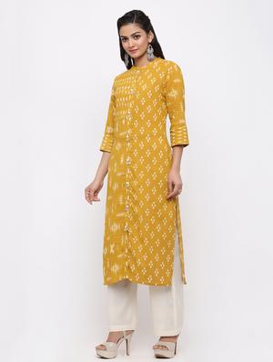 ikat print straight kurta - 17010924 - Standard Image - 2