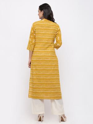 ikat print straight kurta - 17010924 - Standard Image - 3