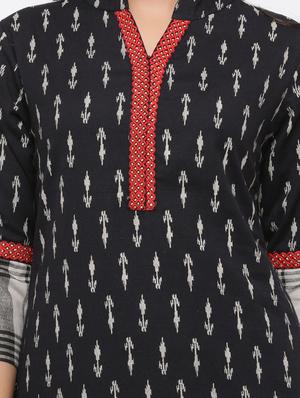 ikat kurta palazzo set - 17010935 - Standard Image - 4