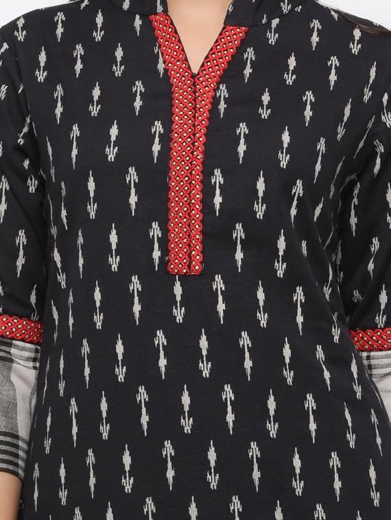 ikat kurta palazzo set - 17010935 - Zoom Image - 4