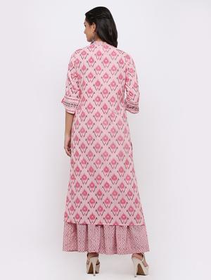 ikat print kurta palazzo set - 17010950 - Standard Image - 3