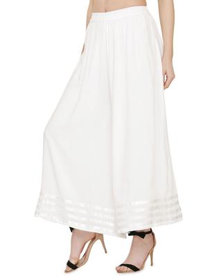 white rayon palazzos - 17010970 - Standard Image - 2