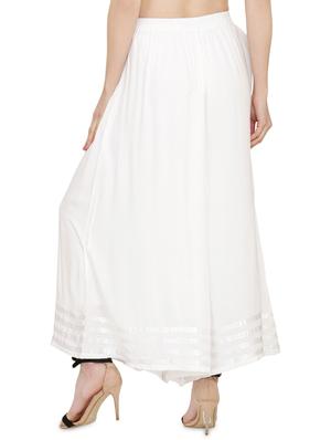 white rayon palazzos - 17010970 - Standard Image - 3