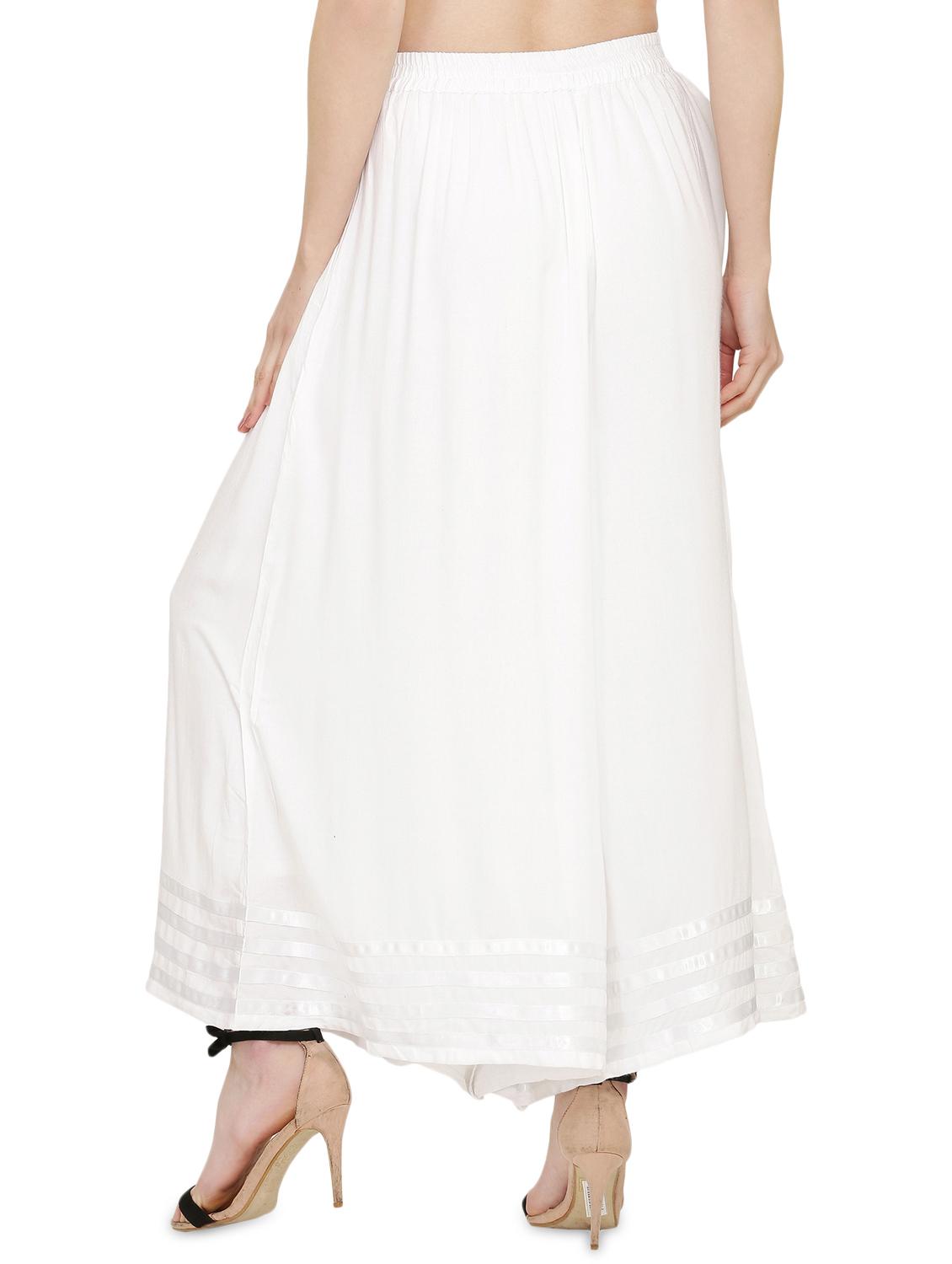 white rayon palazzos - 17010970 - Zoom Image - 3