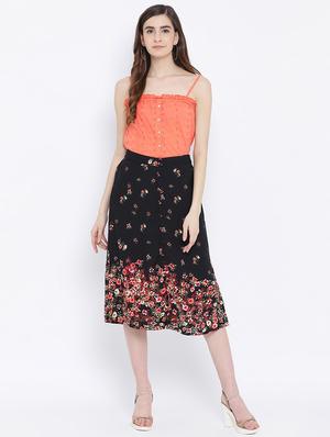 button down floral a-line skirt - 17010986 - Standard Image - 4