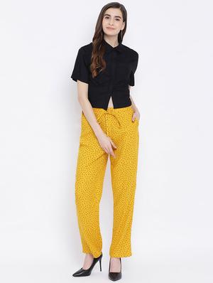 tie front printed straight palazzo - 17010990 - Standard Image - 4