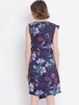 multi print asymmetric dress - 17011024 - Standard Image - 3