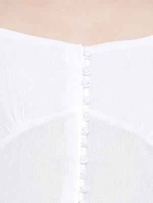 balloon sleeves button-up crop top - 17011050 - Standard Image - 5
