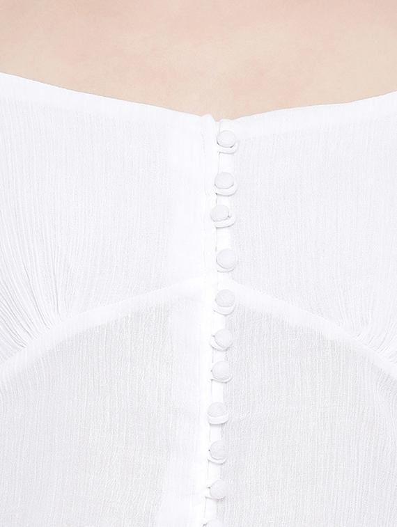 balloon sleeves button-up crop top - 17011050 - Zoom Image - 5