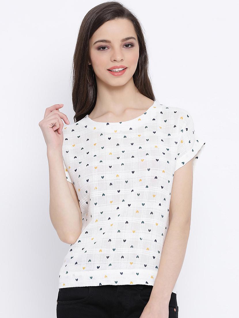 tie back heart print top - 17011060 - Zoom Image - 1