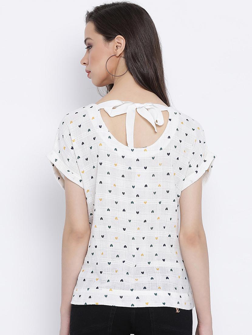 tie back heart print top - 17011060 - Zoom Image - 3