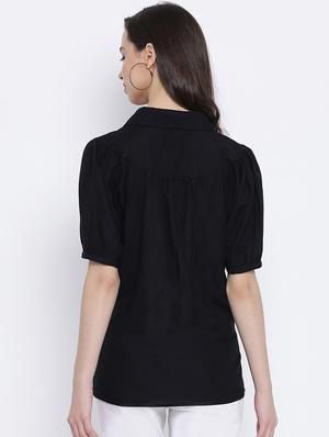 tie up neck solid top - 17011062 - Standard Image - 3