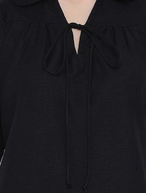 tie up neck solid top - 17011062 - Standard Image - 5