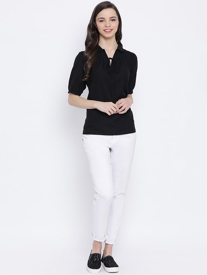 tie up neck solid top - 17011062 - Zoom Image - 4