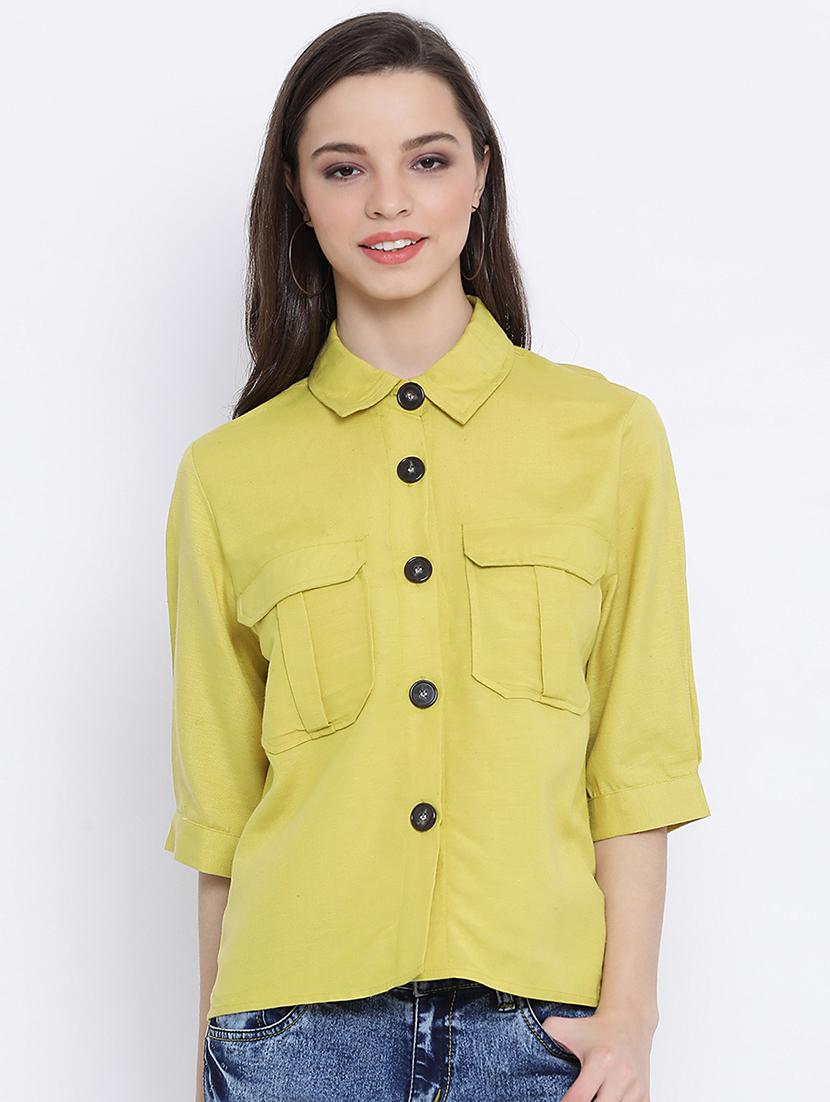 contrast button-up shirt - 17011082 - Zoom Image - 1