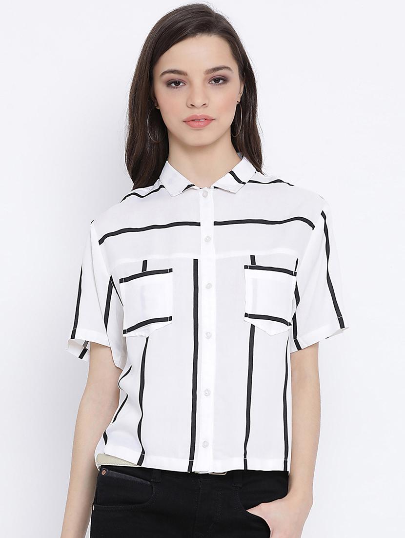 short sleeves striped shirt - 17011093 - Zoom Image - 1