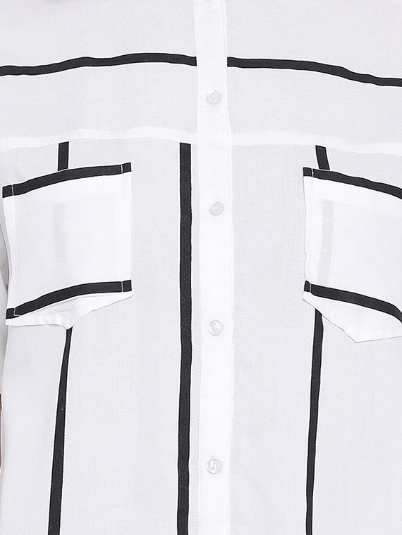 short sleeves striped shirt - 17011093 - Zoom Image - 5