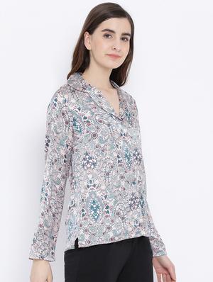 lapel neck paisley shirt - 17011101 - Standard Image - 2