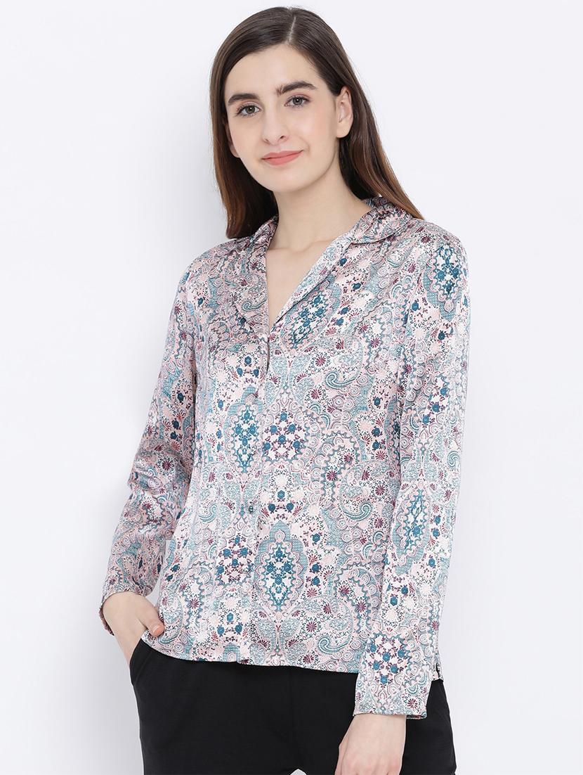 lapel neck paisley shirt - 17011101 - Zoom Image - 1
