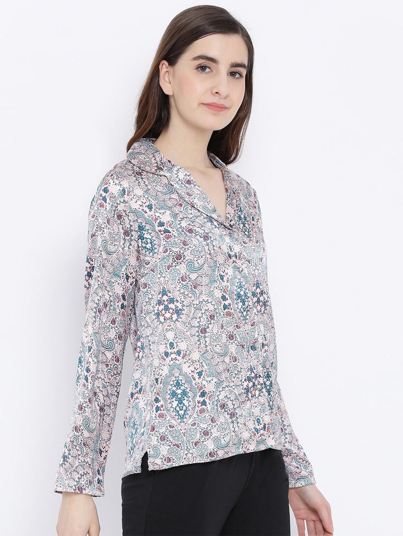 lapel neck paisley shirt - 17011101 - Zoom Image - 2