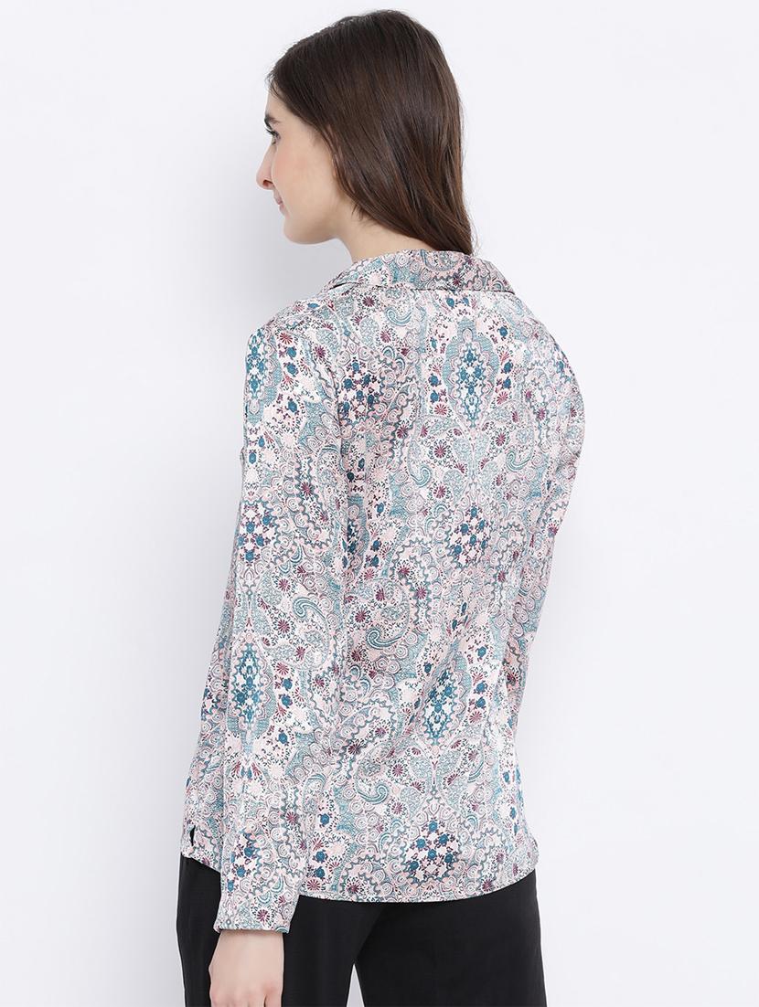 lapel neck paisley shirt - 17011101 - Zoom Image - 3