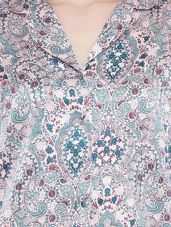 lapel neck paisley shirt - 17011101 - Zoom Image - 5