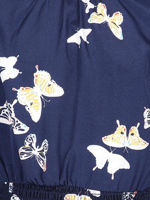 blue polyester frock - 17011147 - Standard Image - 3