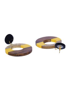 multi colored wood drop earring - 17011311 - Standard Image - 2