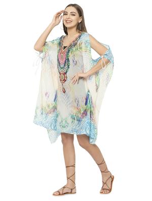 v- neck printed kaftan - 17011422 - Standard Image - 3