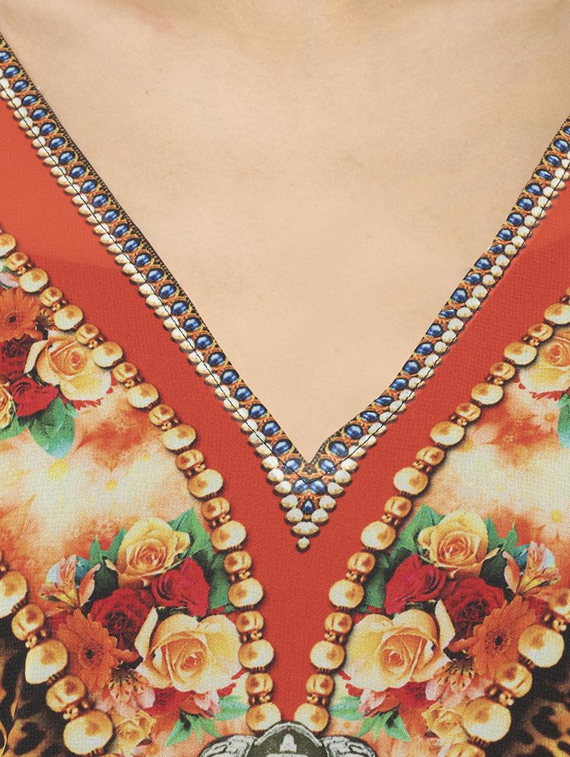 multi colored georgette kaftan - 17011424 - Zoom Image - 5