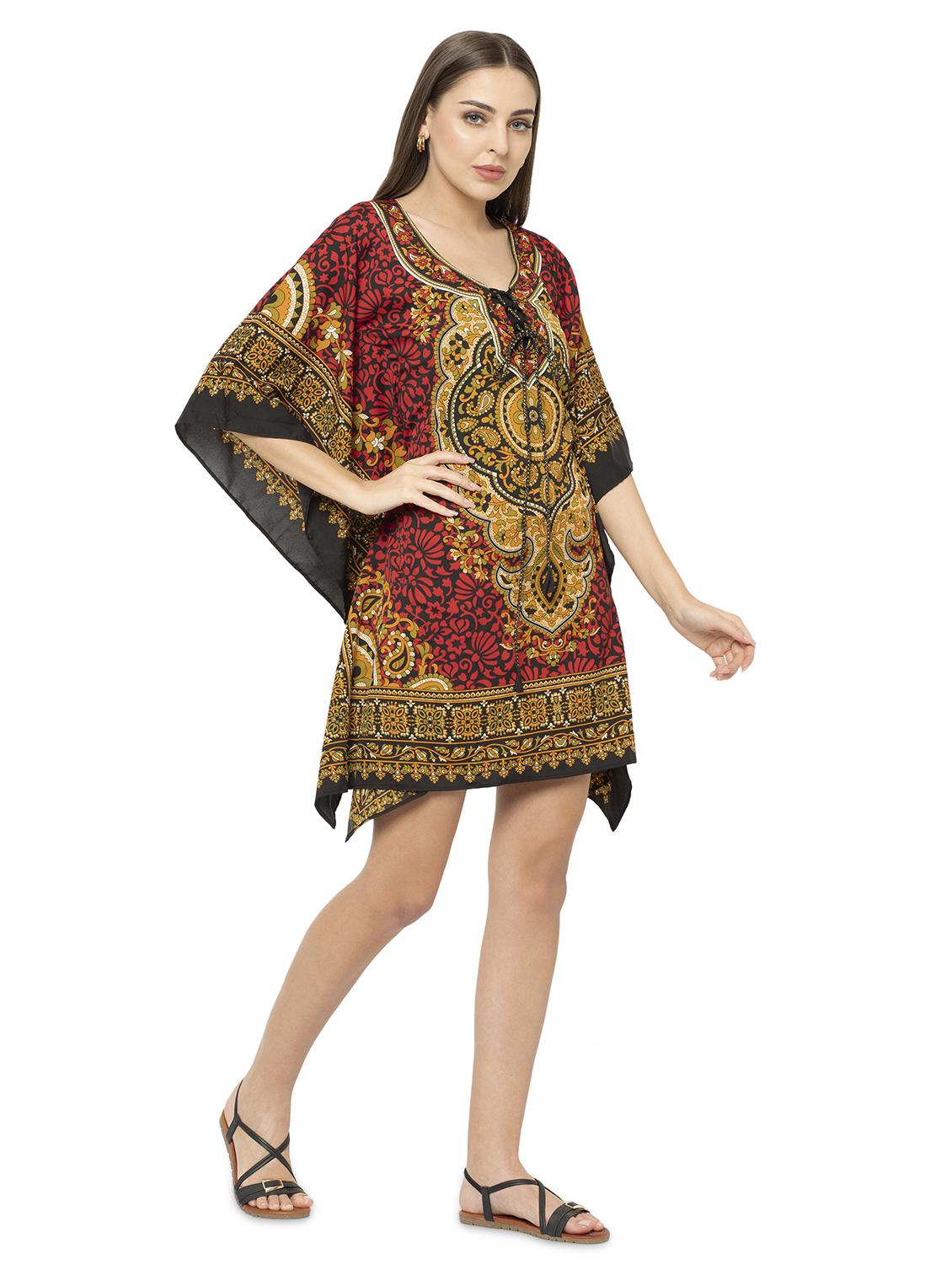 red crepe kaftan - 17011425 - Zoom Image - 2