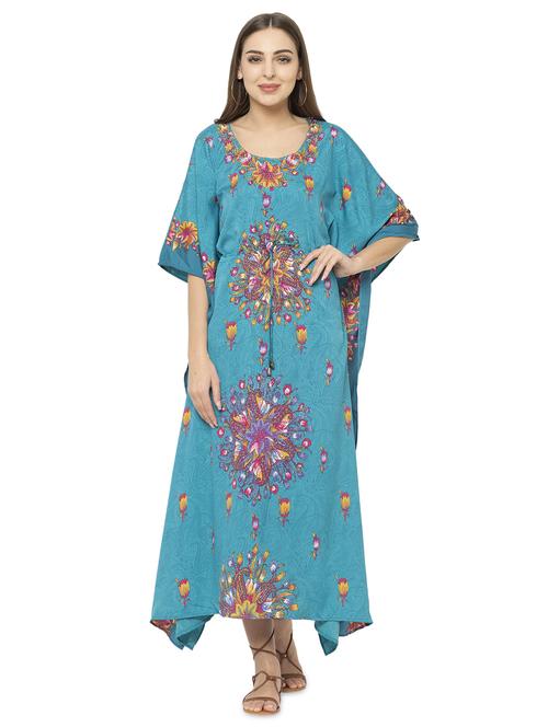 blue crepe kaftan - 17011426 - Standard Image - 1
