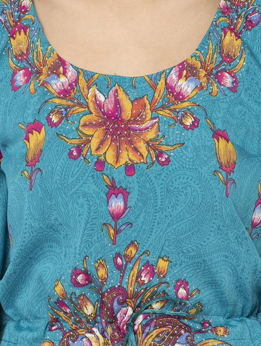 blue crepe kaftan - 17011426 - Zoom Image - 5